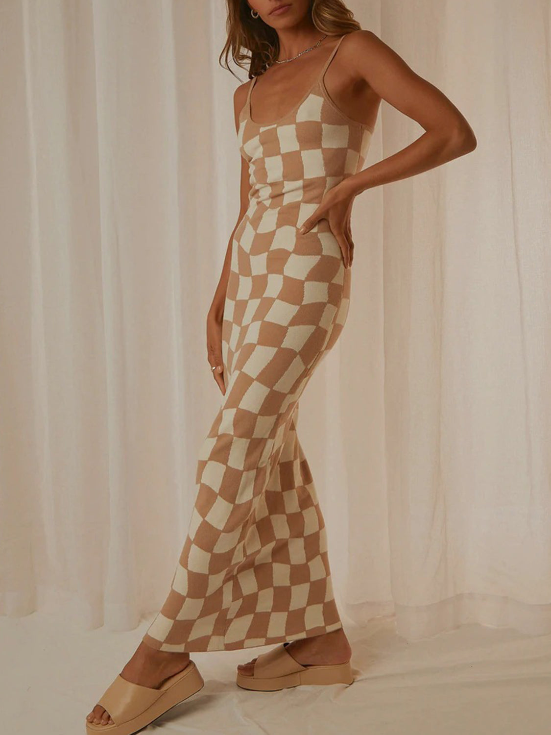 Magdalena Spaghetti Strap Maxi Sweater Dress
