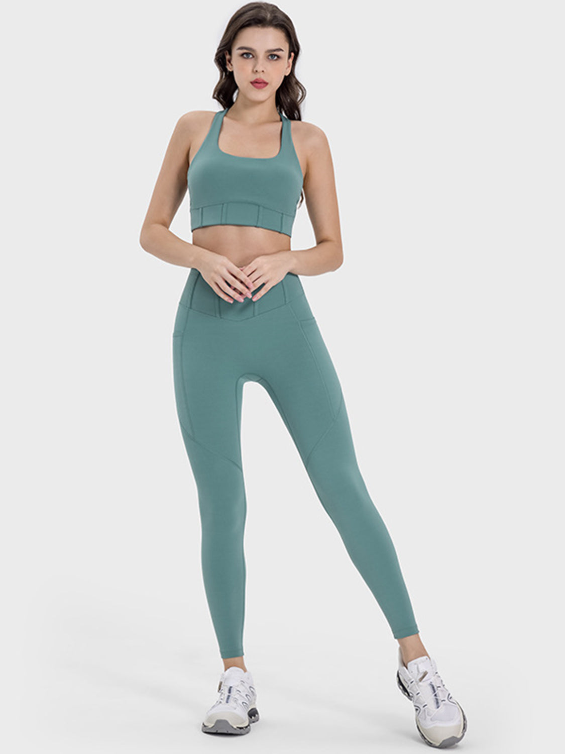 Genevieve Square Neck Wide Strap Active Tank