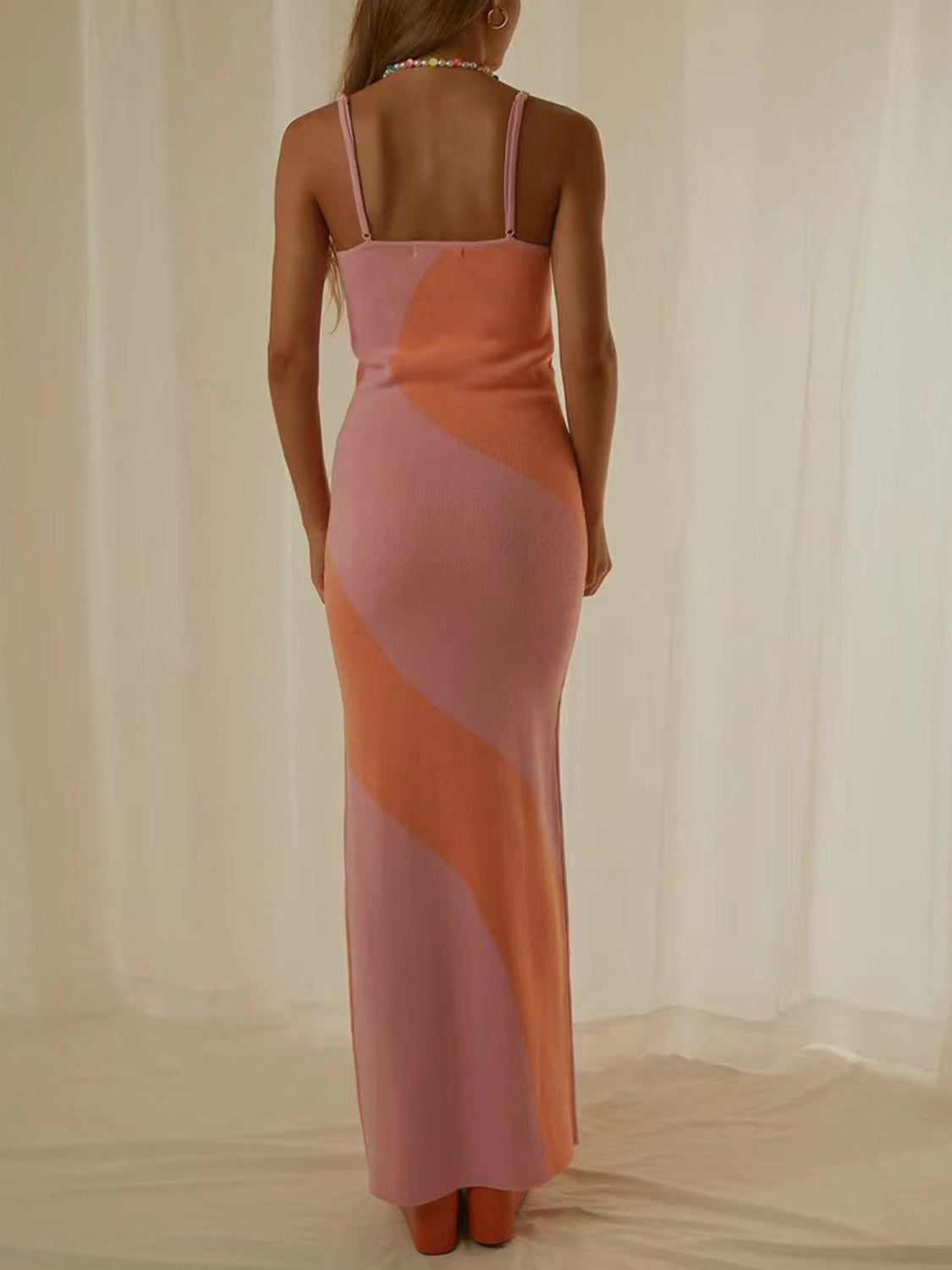 Magdalena Spaghetti Strap Maxi Sweater Dress