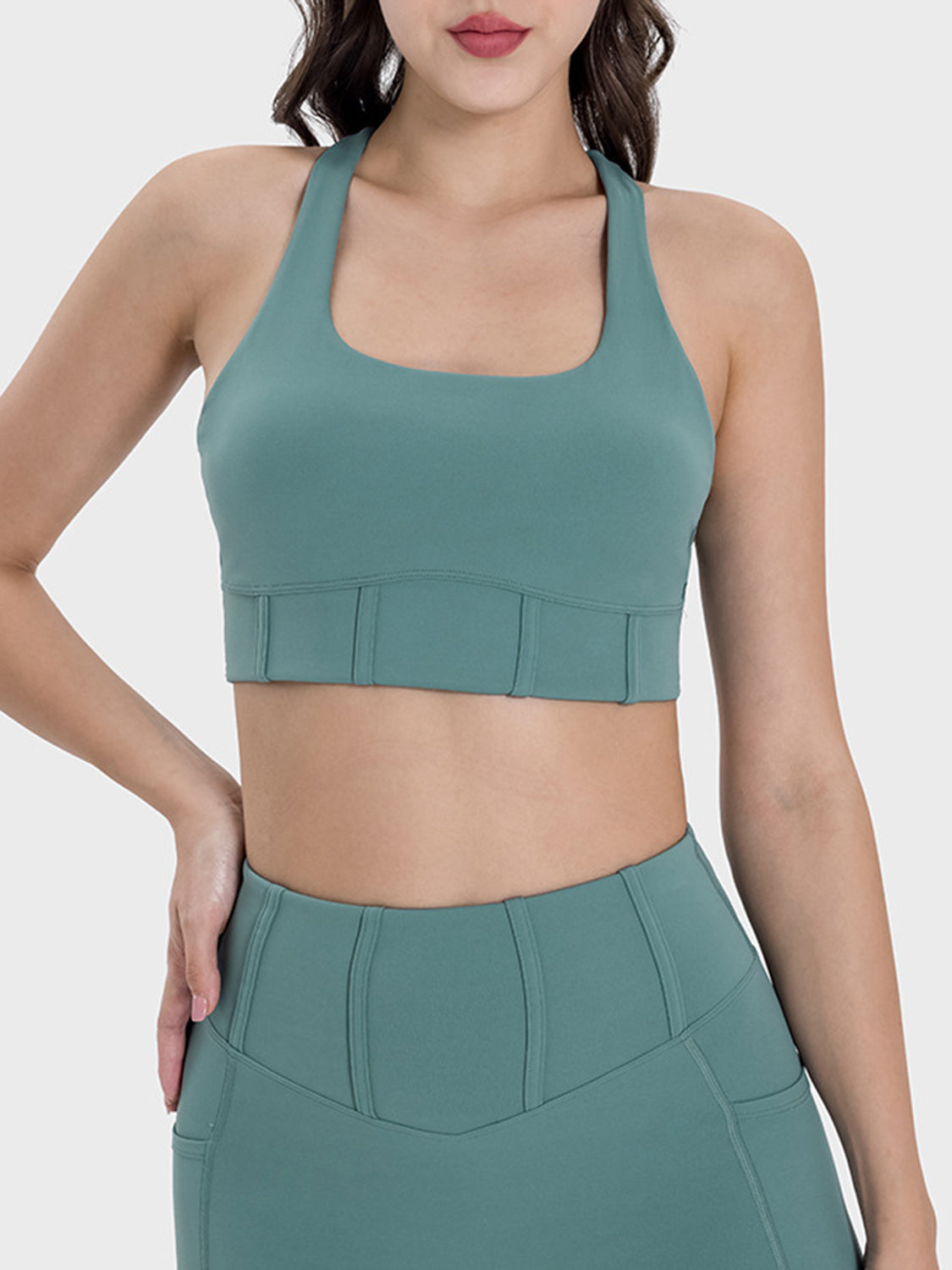 Genevieve Square Neck Wide Strap Active Tank