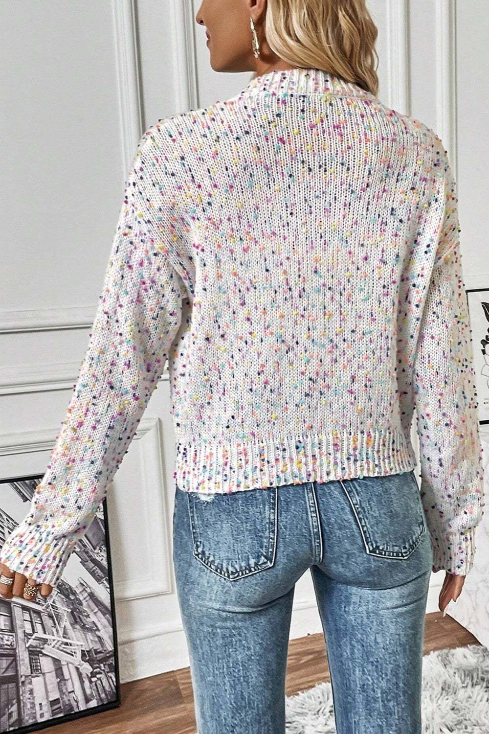 Funfetti Button Up Long Sleeve Cardigan