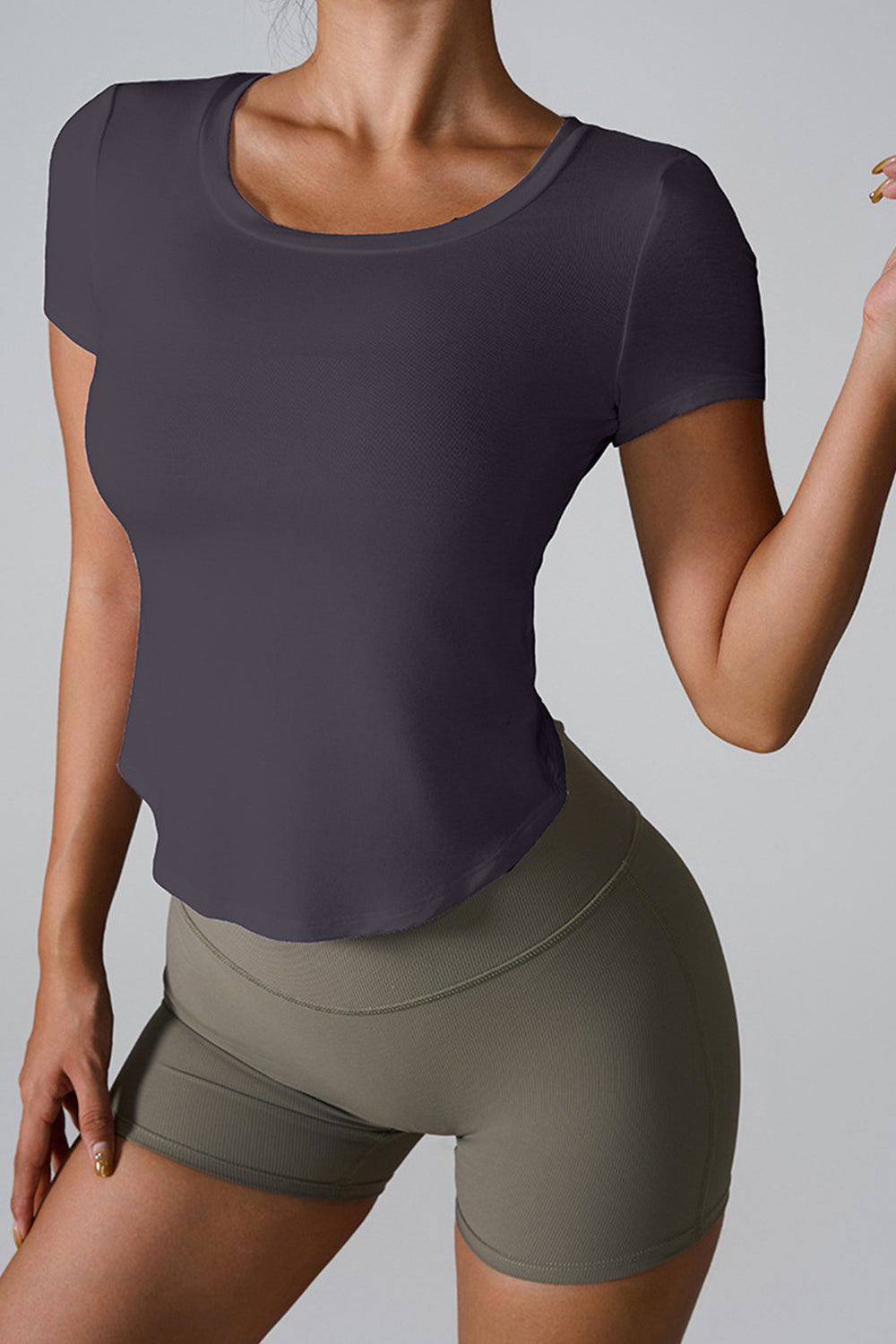 Olivia Cutout Round Neck Short Sleeve Active T-Shirt
