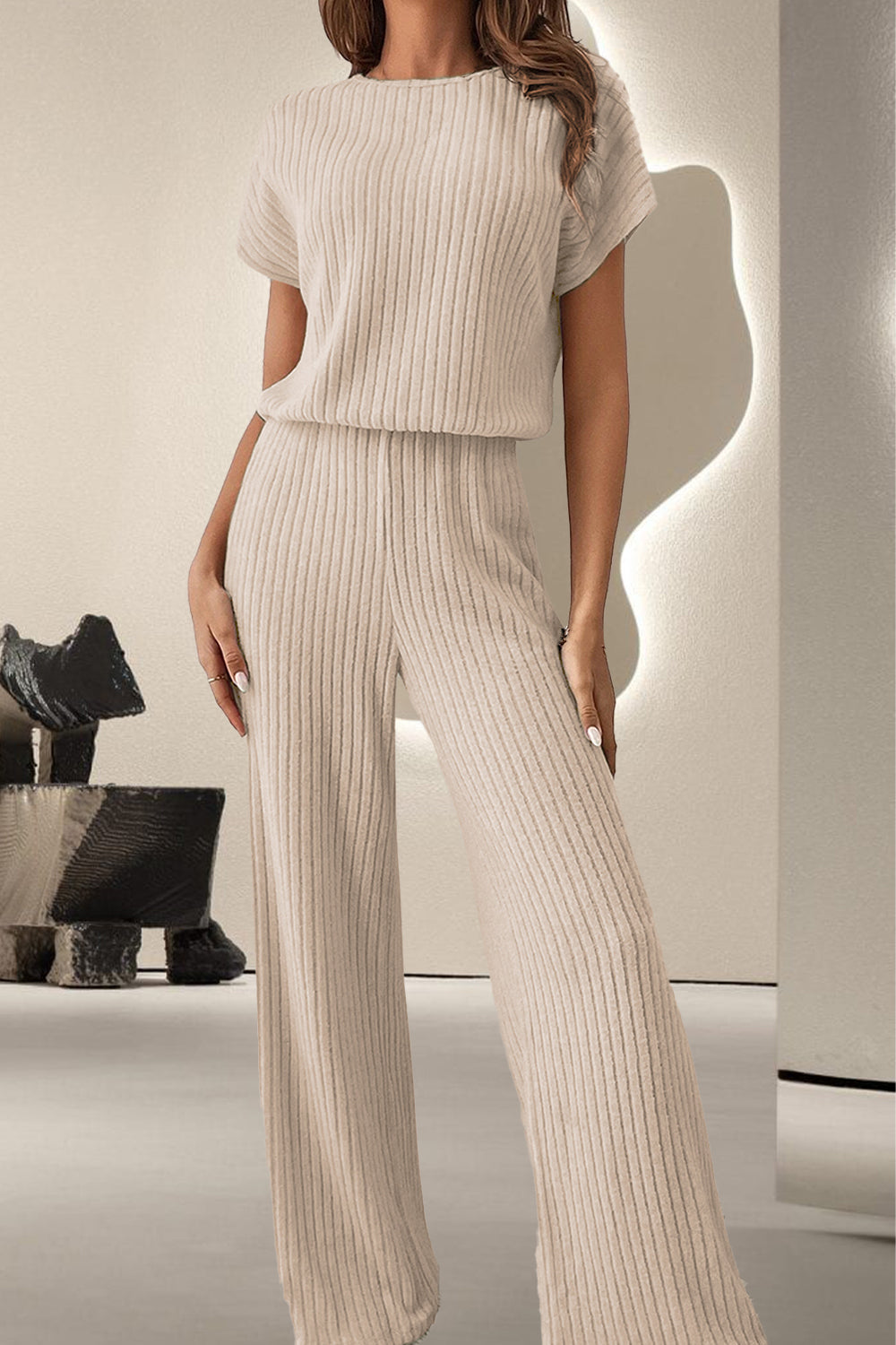 Kick Back And Relax Round Neck Short Sleeve Jumpsuit