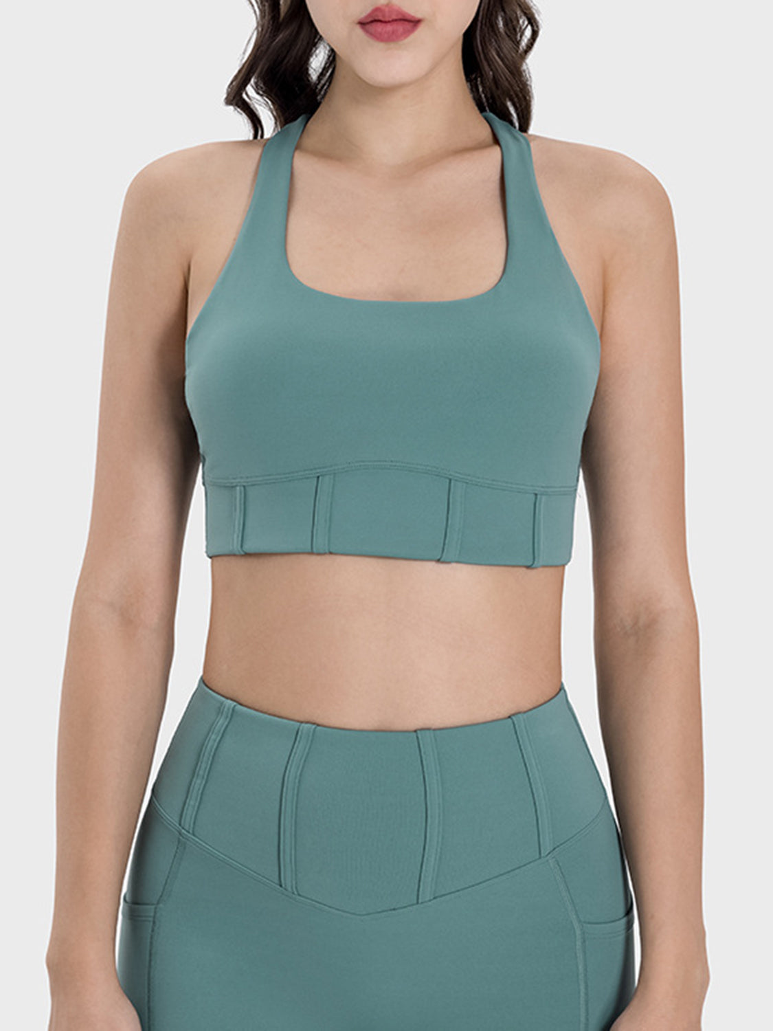 Genevieve Square Neck Wide Strap Active Tank