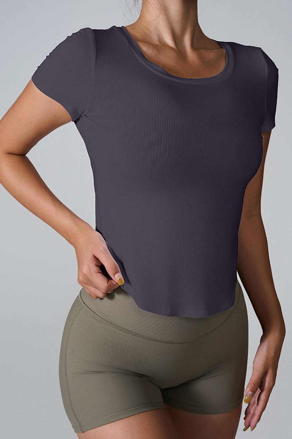 Olivia Cutout Round Neck Short Sleeve Active T-Shirt