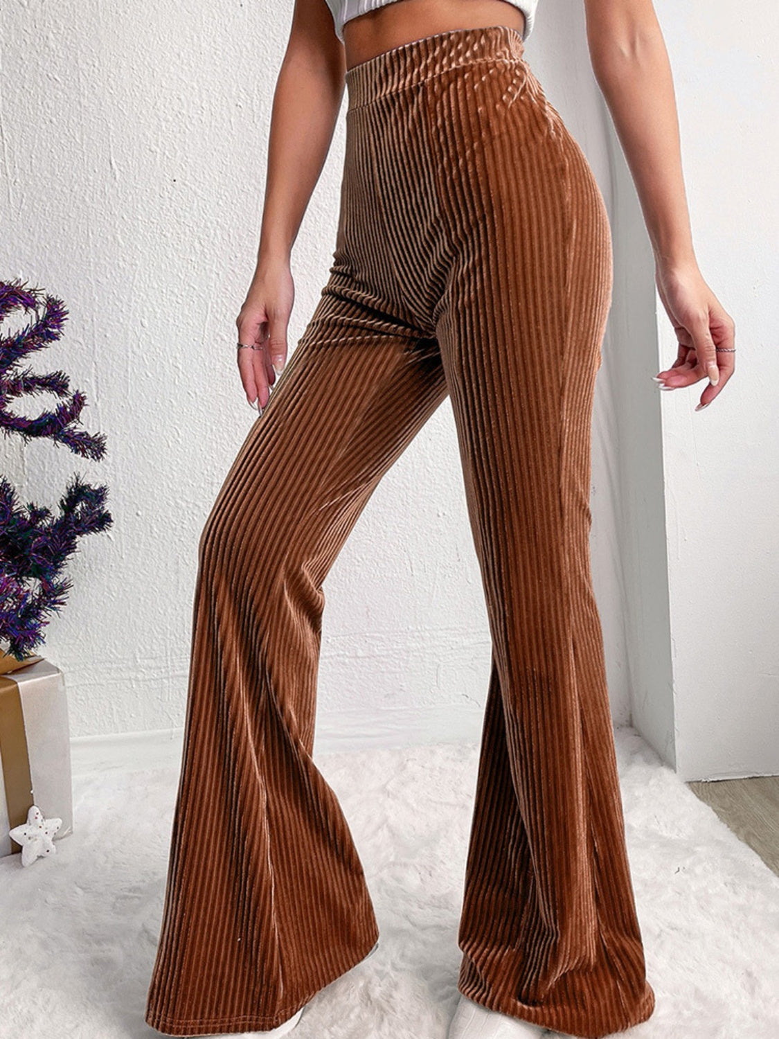 Rictor Ribbed High Waist Bootcut Pants