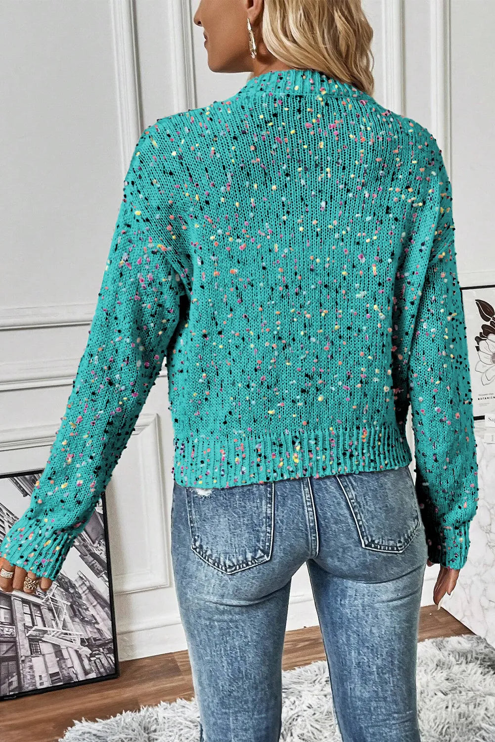 Funfetti Button Up Long Sleeve Cardigan