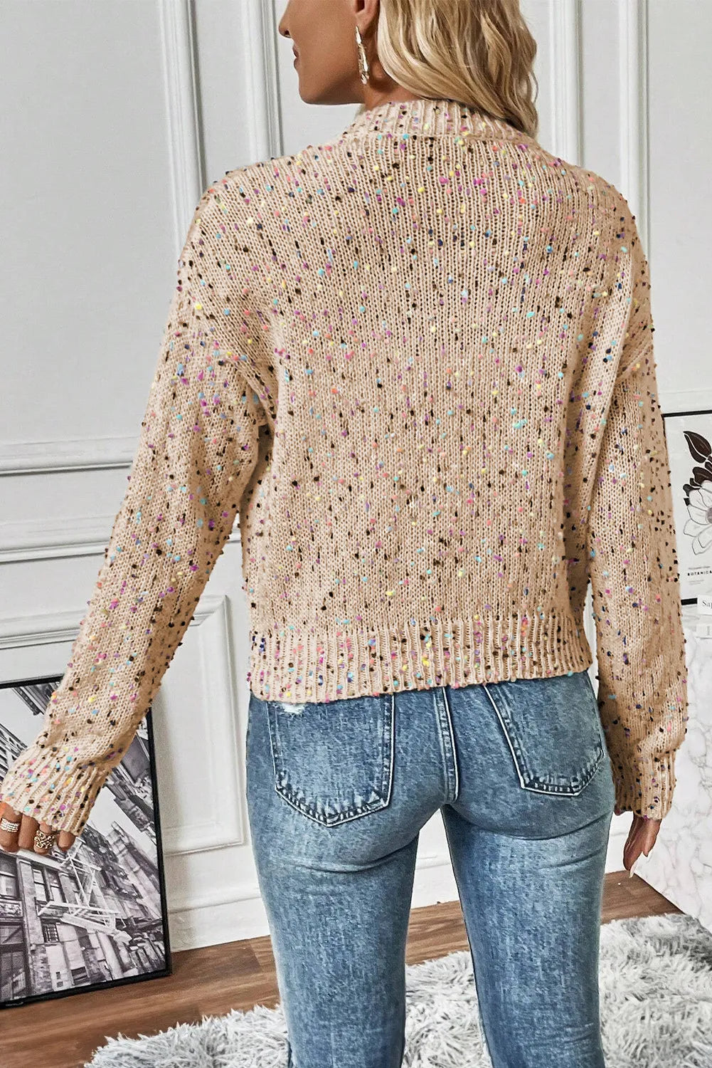 Funfetti Button Up Long Sleeve Cardigan
