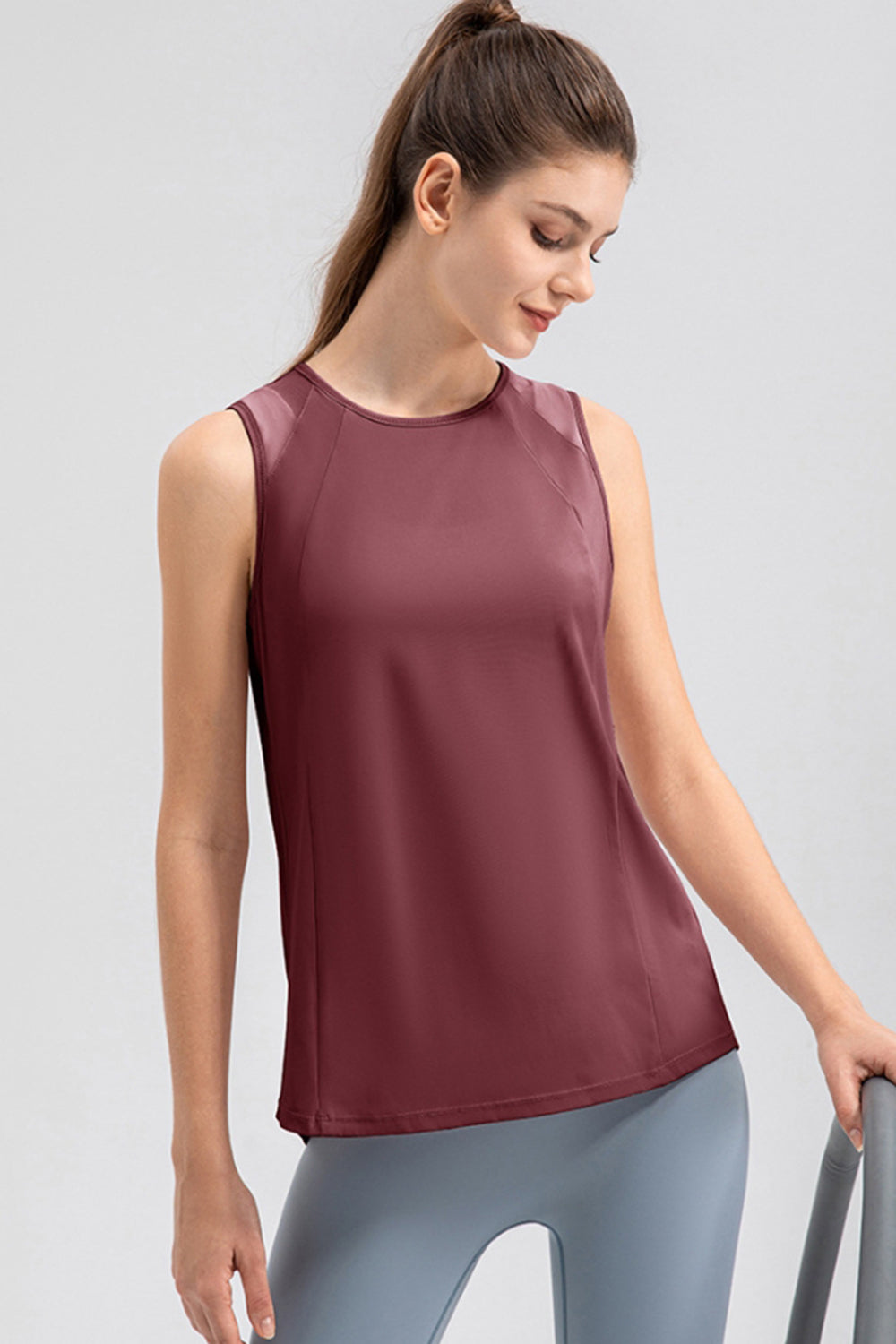 Janine Round Neck Wide strap Active Tank