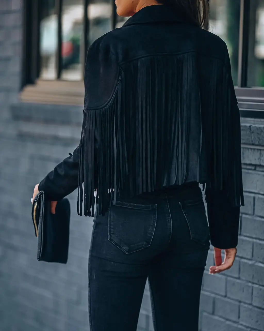 Yipee Aye Yo Fringe Moto Jacket
