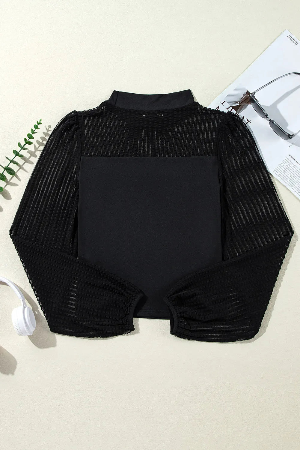 Millie Mock Neck Long Sleeve Blouse