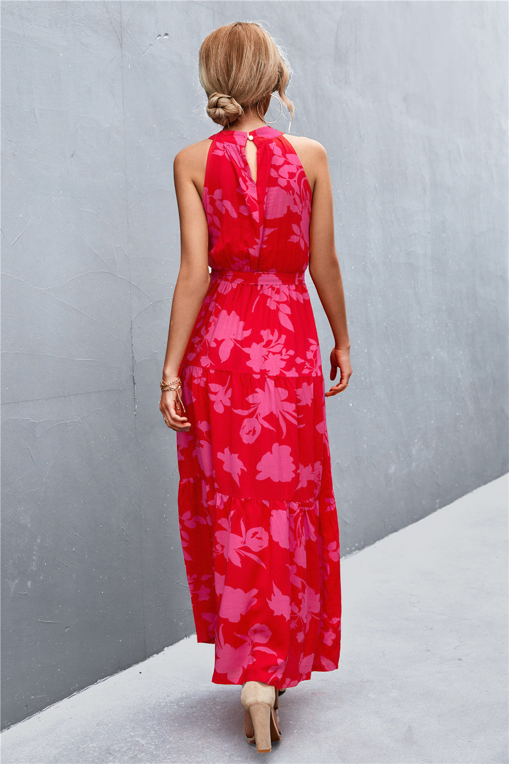 Sivan Sleeveless Tie Waist Maxi Dress
