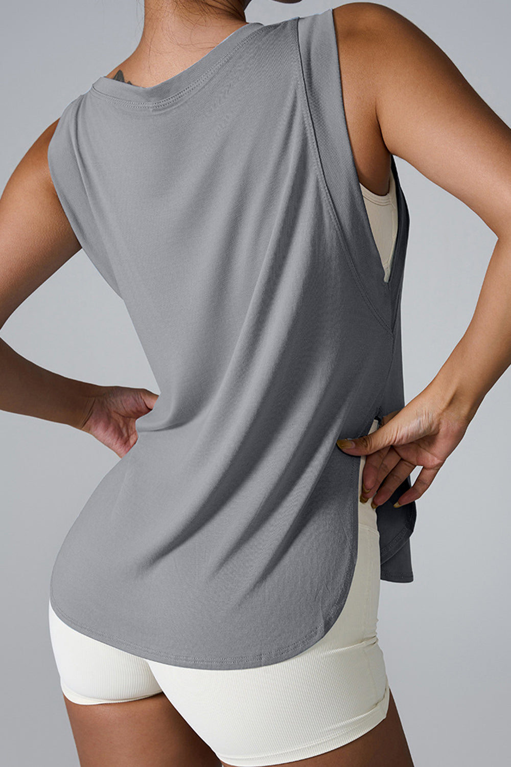 Slay Slit Round Neck Active Tank