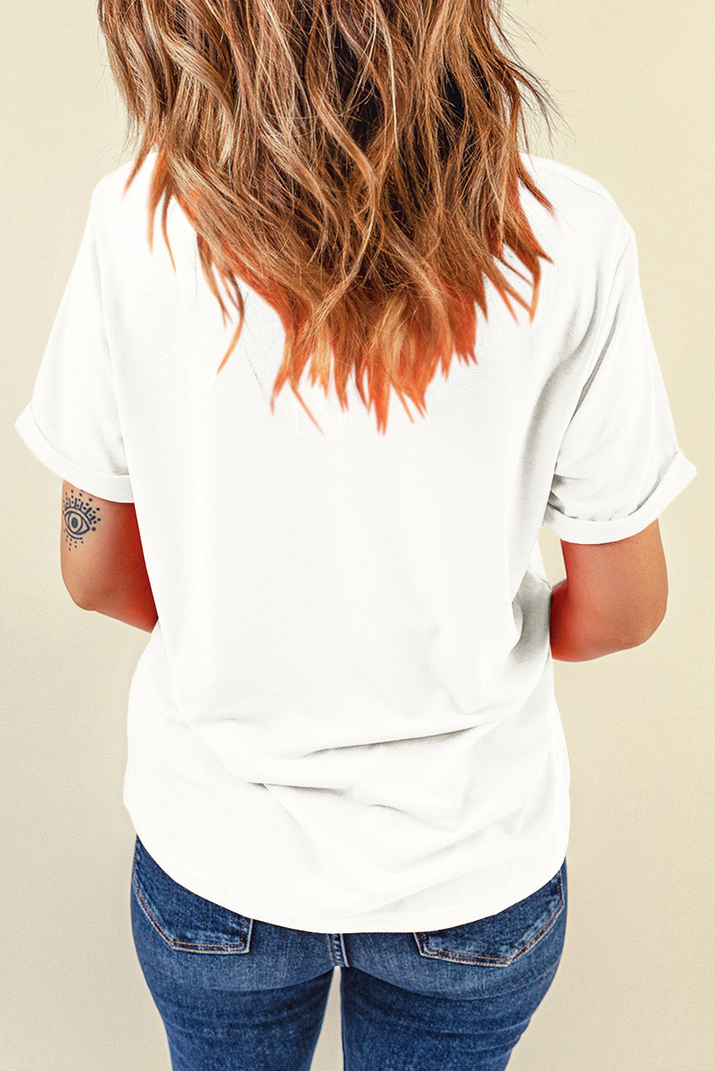 HOWDY America Graphic Round Neck Short Sleeve T-Shirt