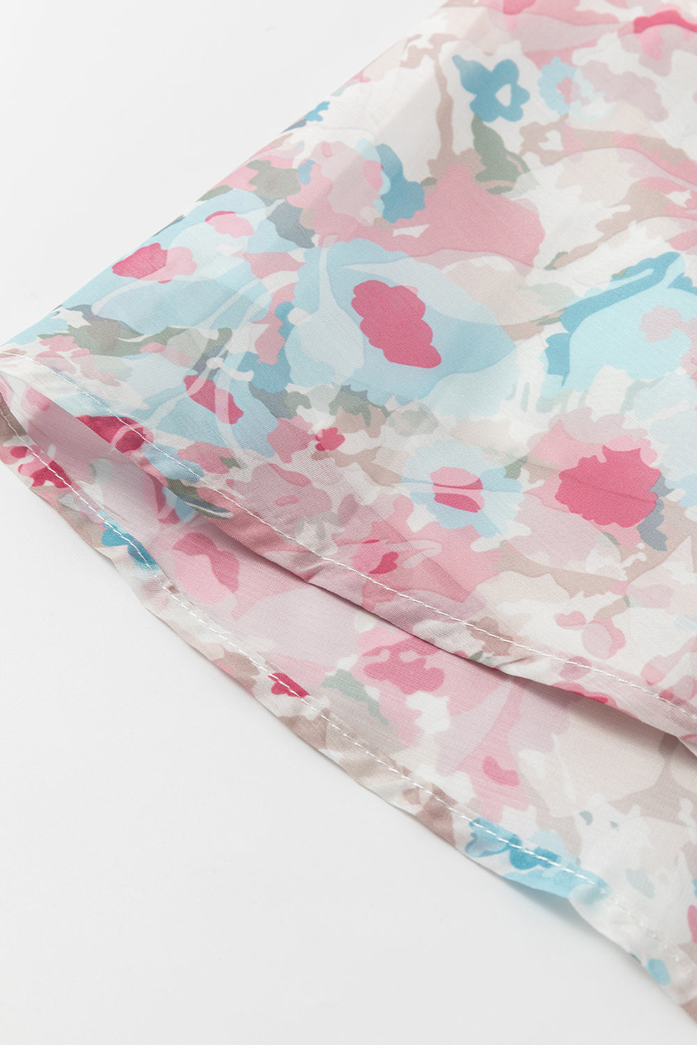 Serena Pink Floral Puff Sleeve Square Neck Smock Ruffled Dress