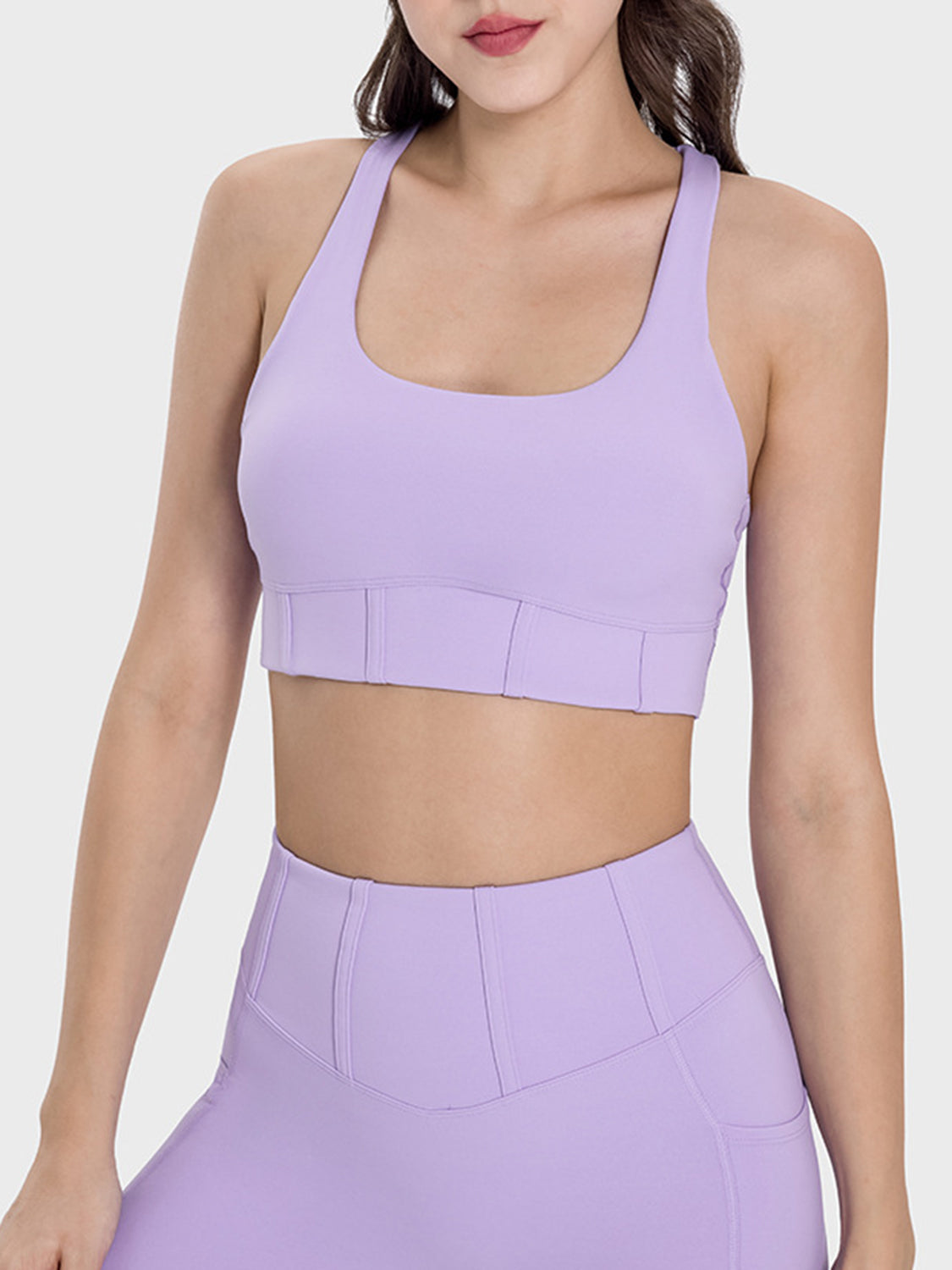 Genevieve Square Neck Wide Strap Active Tank