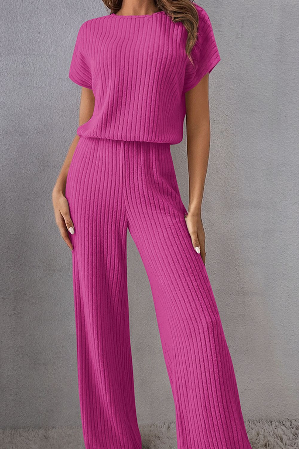 Kick Back And Relax Round Neck Short Sleeve Jumpsuit
