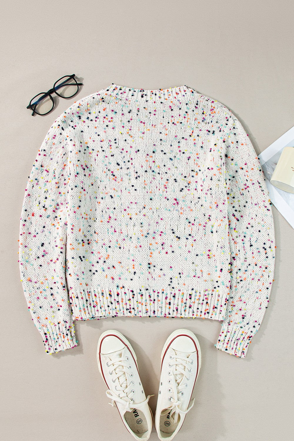 Funfetti Button Up Long Sleeve Cardigan