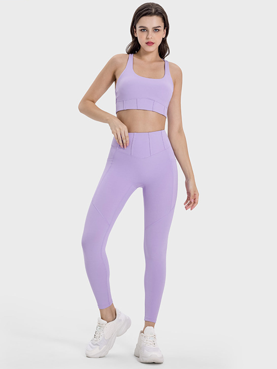 Genevieve Square Neck Wide Strap Active Tank