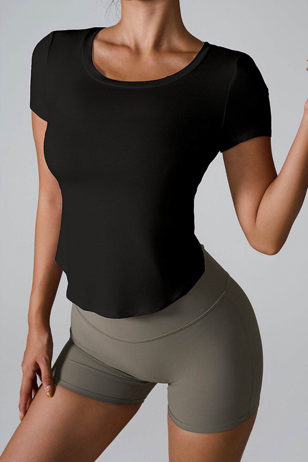 Olivia Cutout Round Neck Short Sleeve Active T-Shirt