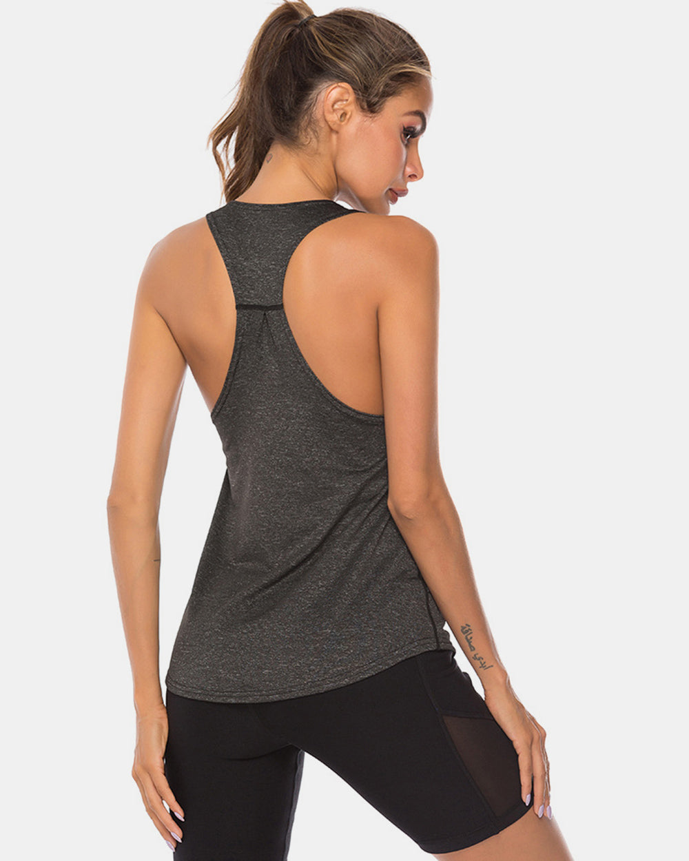 Janine Full Size Scoop Neck Wide Strap Active Tank