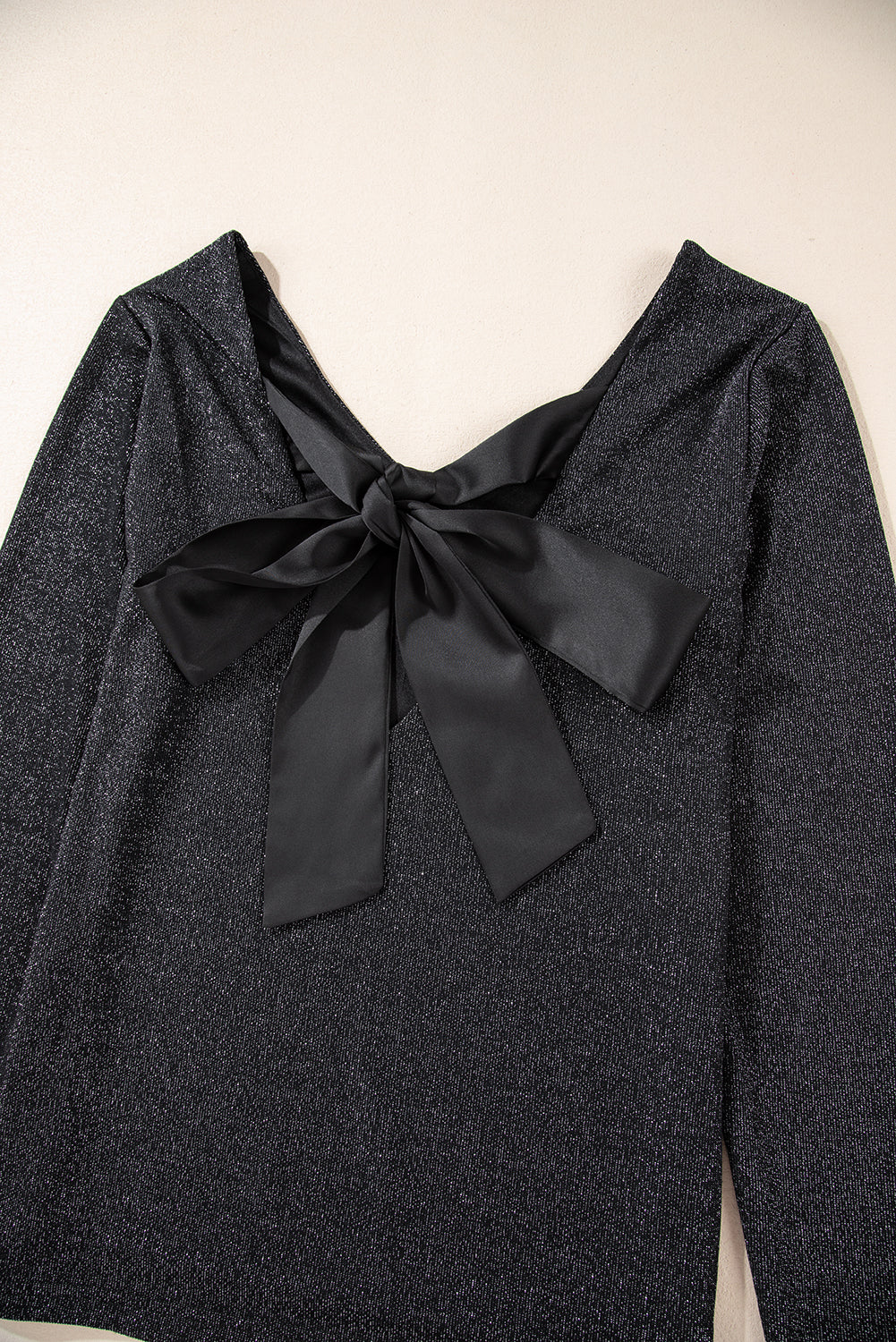 Mr. Claus Bowknot V-Neck Long Sleeve Blouse