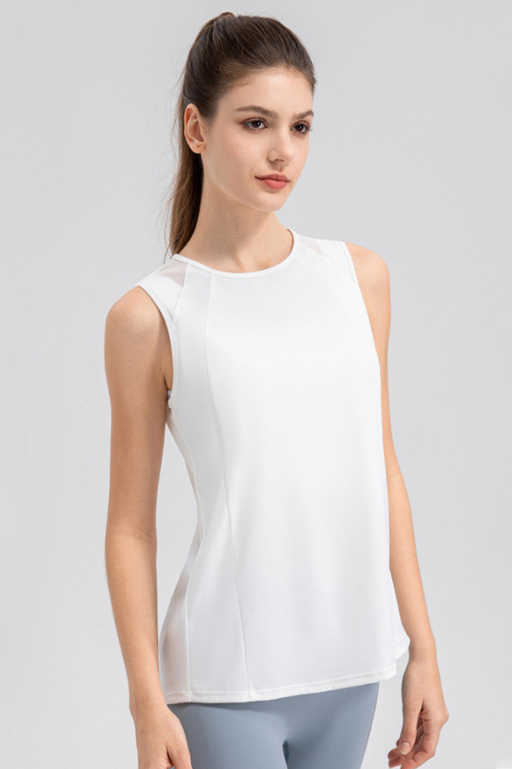 Janine Round Neck Wide strap Active Tank
