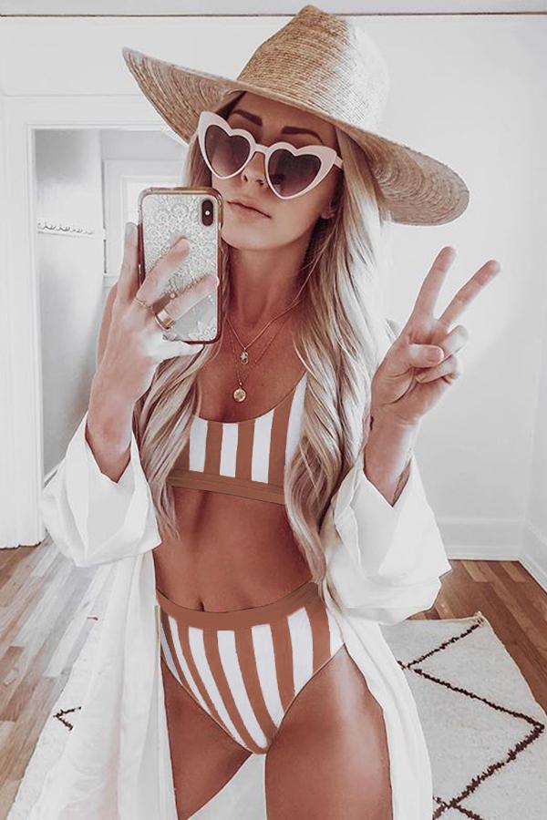 The Parker Palm Springs Striped Tank High Waist Bikini