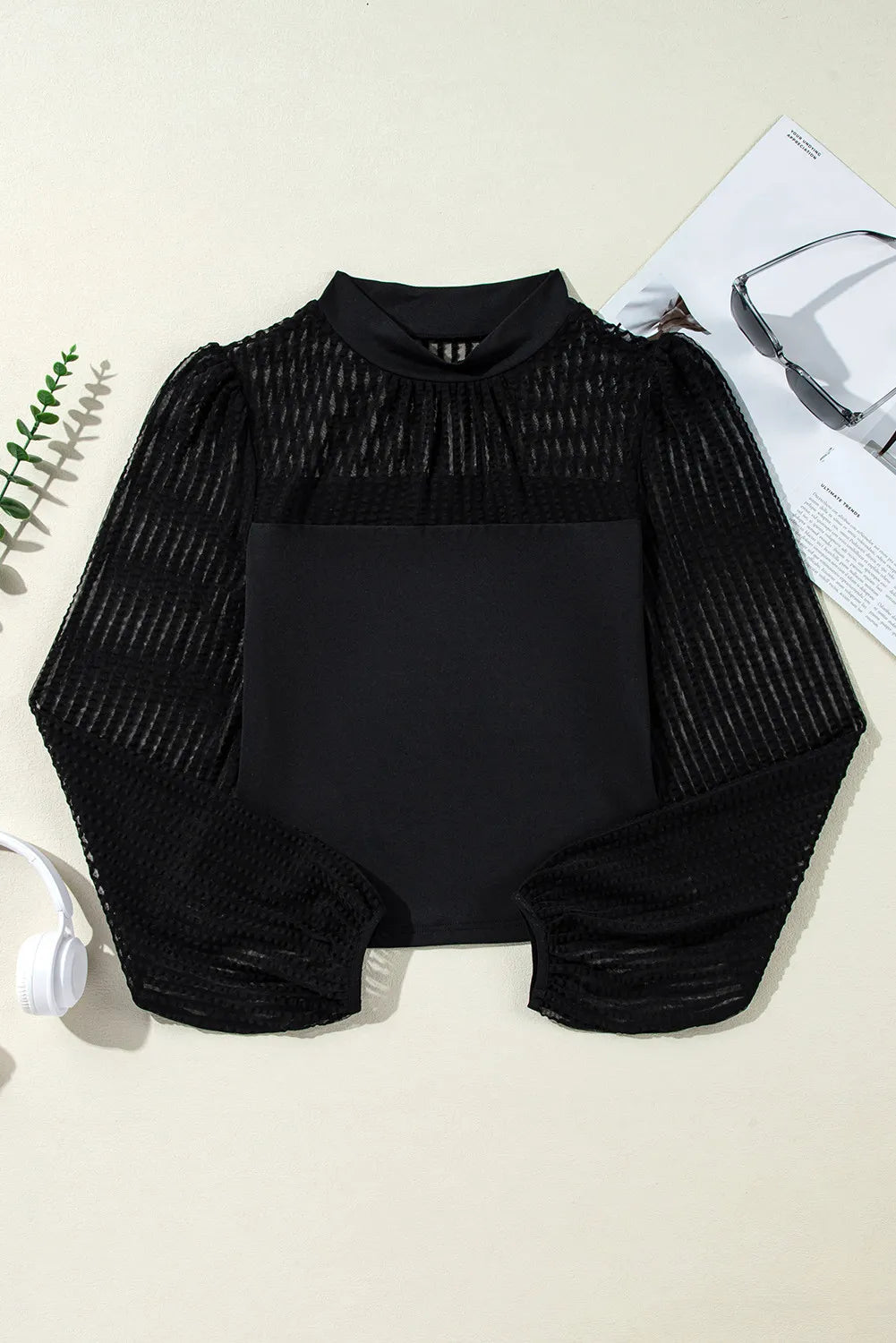 Millie Mock Neck Long Sleeve Blouse