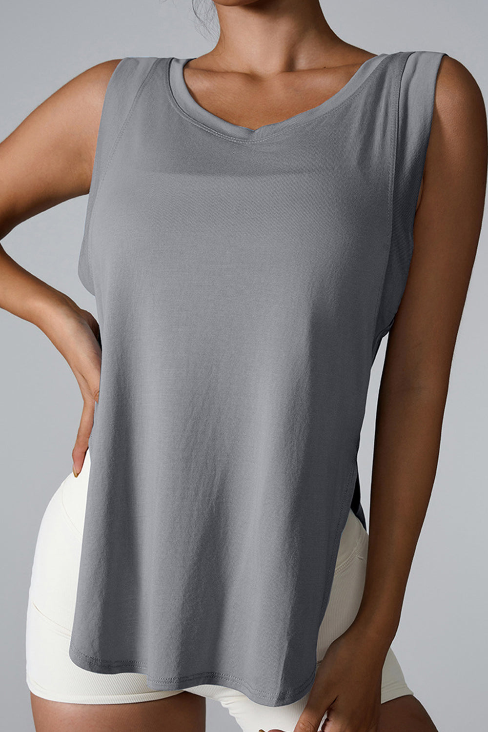 Slay Slit Round Neck Active Tank