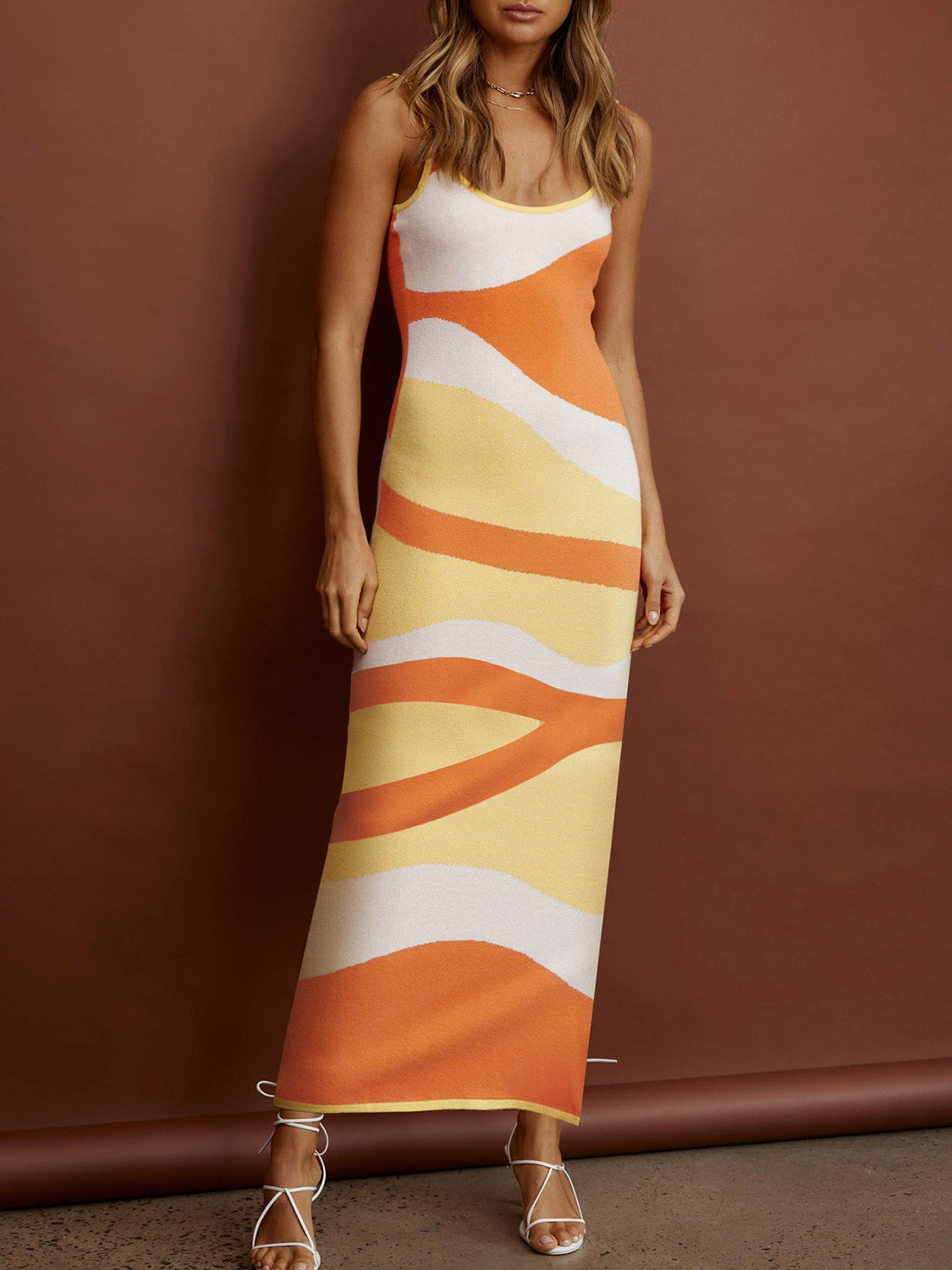 Magdalena Spaghetti Strap Maxi Sweater Dress