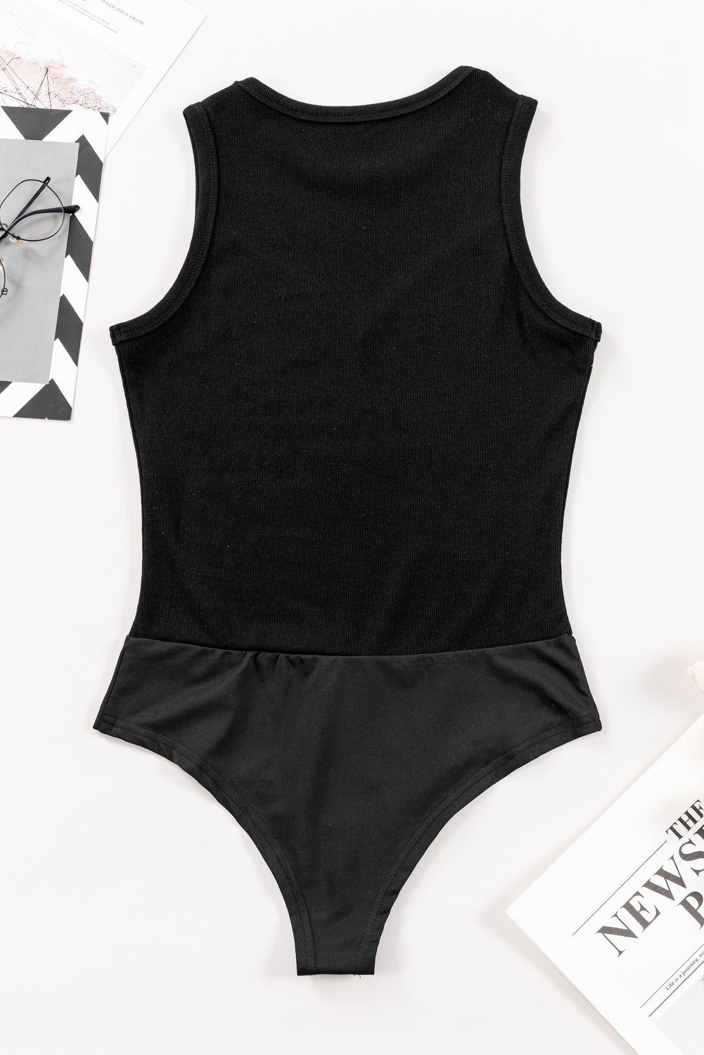 Rally Round Neck Sleeveless Bodysuit