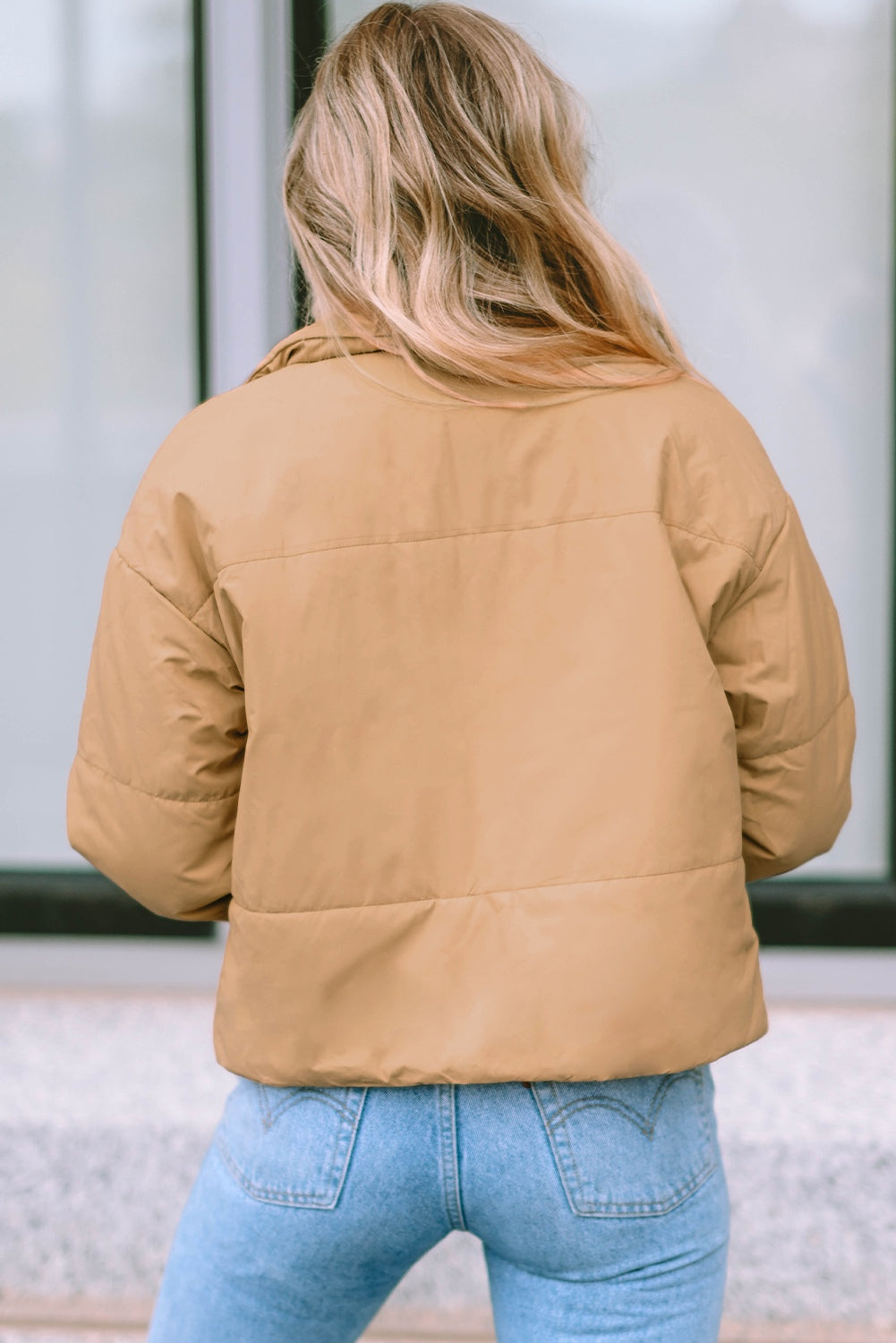 P-Diddy Informant Puffer Zip Up Collared Neck Coat with Pockets