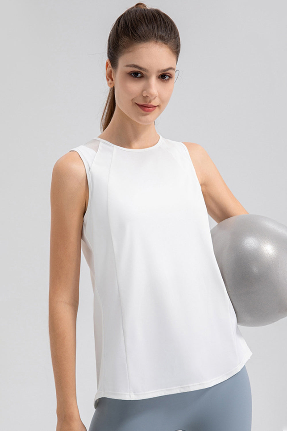 Janine Round Neck Wide strap Active Tank
