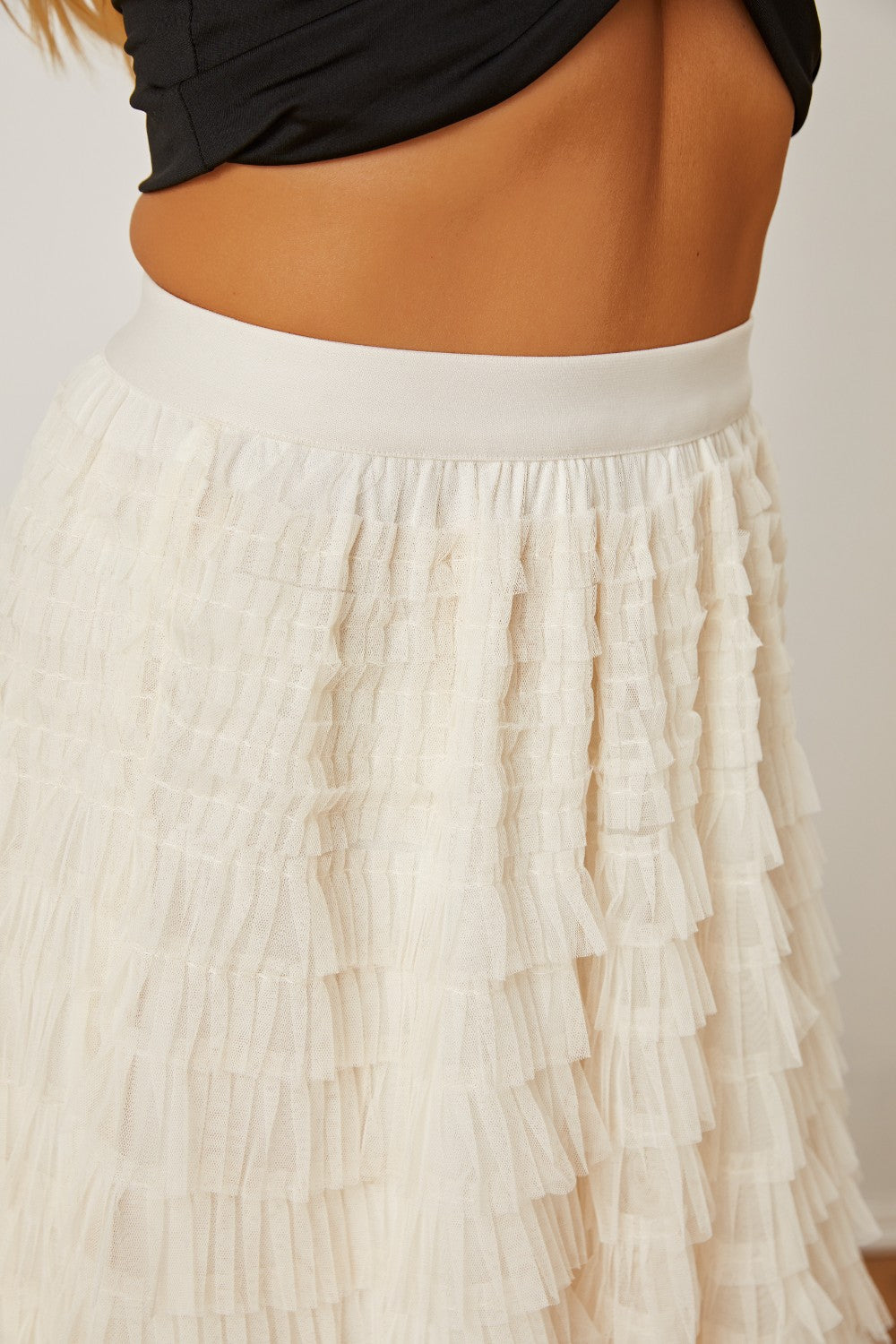 Gracie Ruched High Waist Tiered Skirt