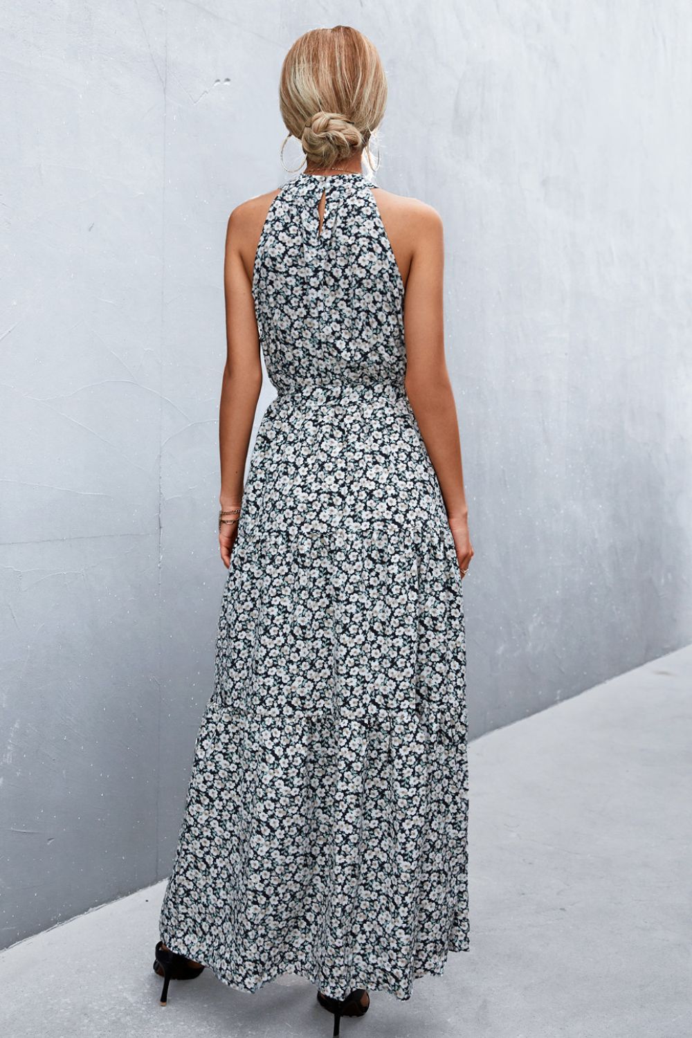 Sivan Sleeveless Tie Waist Maxi Dress