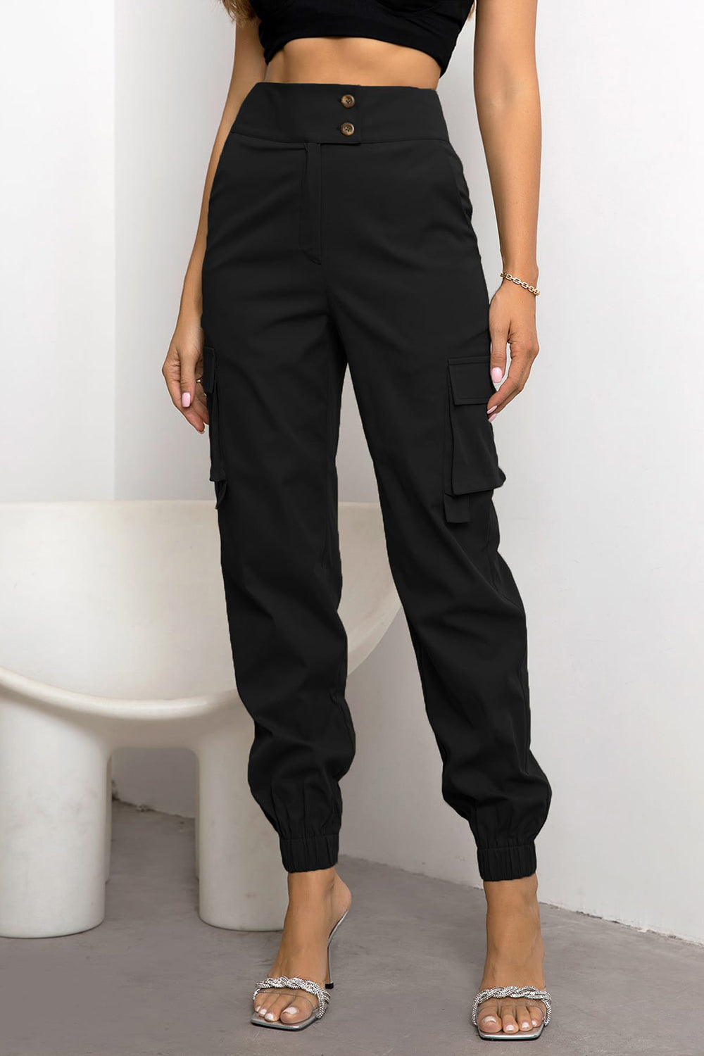 Horchata High Waist Cargo Pants