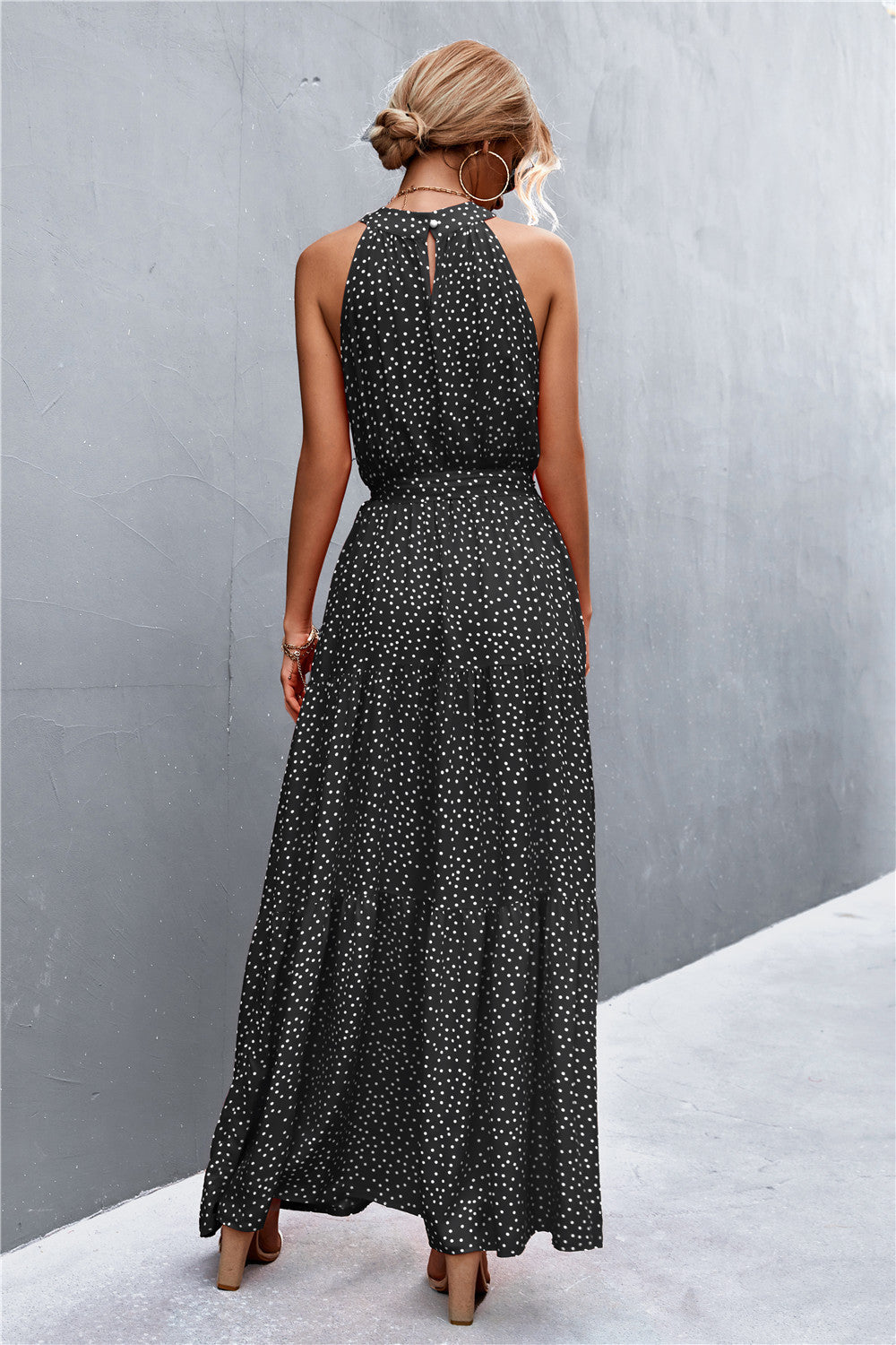 Sivan Sleeveless Tie Waist Maxi Dress