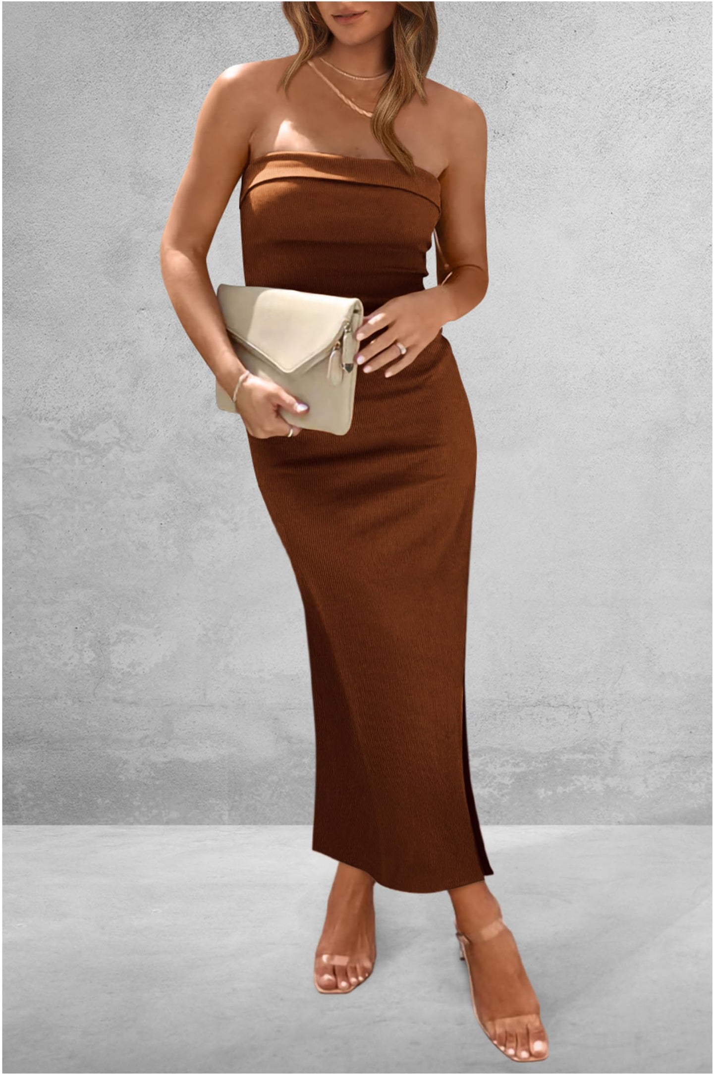 Sassy Slit Tube Midi Dress