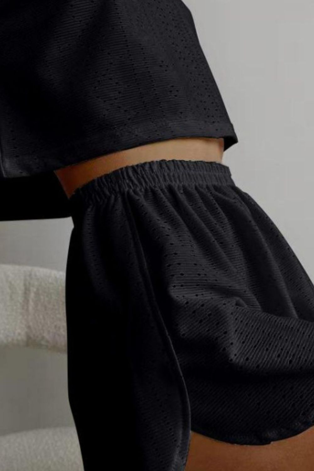 Isla Eyelet Round Neck Top and Shorts Set