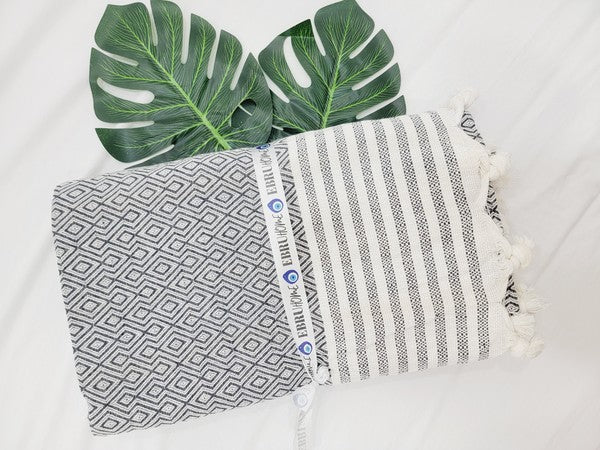 Cappadocia THROW Blanket LARGE Authentic Wave, Turkish cotton