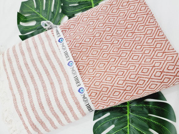 Cappadocia Throw Blanket XLarge Authentic Wave,Turkish cotton