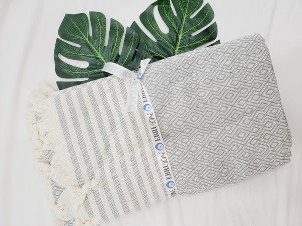 Cappadocia Throw Blanket XLarge Authentic Wave,Turkish cotton