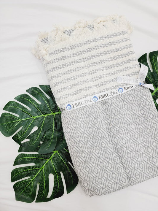 Cappadocia Throw Blanket XLarge Authentic Wave,Turkish cotton