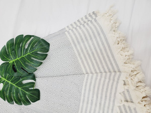 Cappadocia Throw Blanket XLarge Authentic Wave,Turkish cotton
