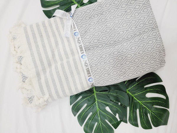 Cappadocia Throw Blanket XLarge Authentic Wave,Turkish cotton