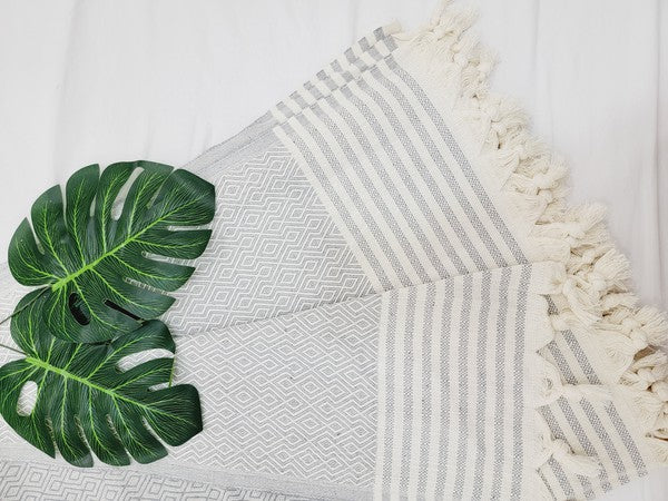 Cappadocia Throw Blanket XLarge Authentic Wave,Turkish cotton