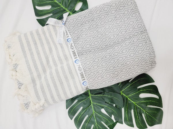 Cappadocia Throw Blanket XLarge Authentic Wave,Turkish cotton