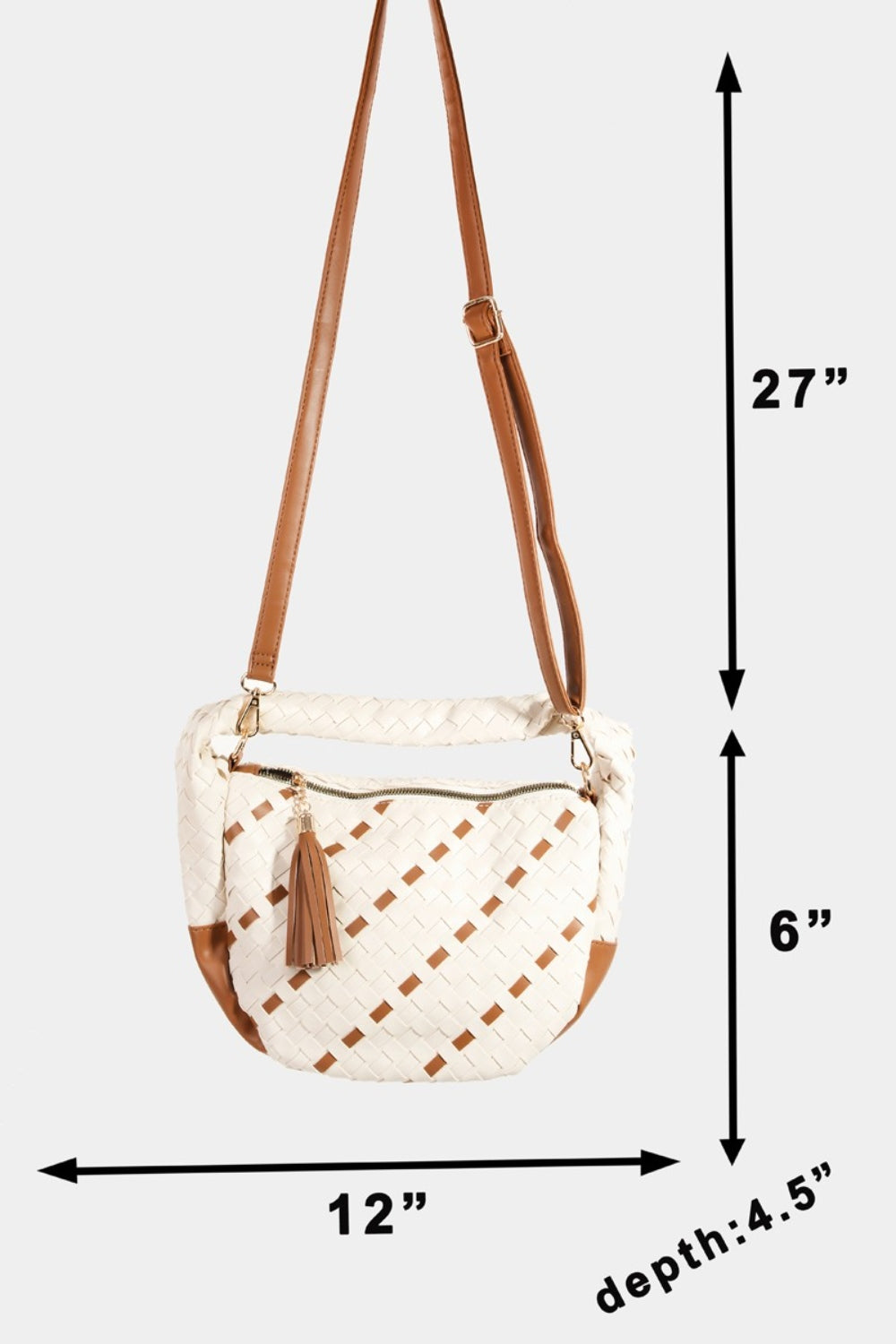 Titan Tassel Detail Weave Semi Circle Bag