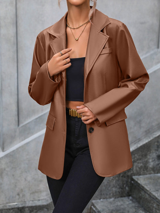 Barranca Pocketed Button Up Collared Neck Blazer
